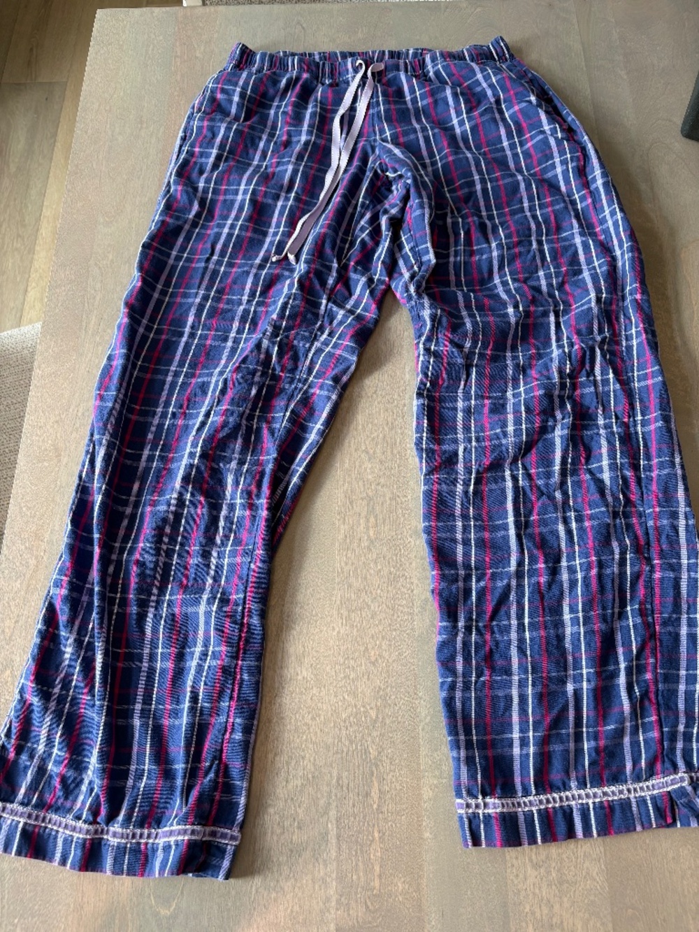 Victoria's Secret Navy Blue and Pink Plaid Pajama Pants